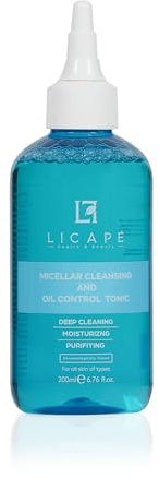 Licape® Toner Gesicht | 200 ml | Gesichtswasser für porentiefe Reinigung & verfeinerte Poren | Talgregulierender Hydrating Toner mit Hamamelis & Blauer Kamille – Ohne Alkohol & Säuren