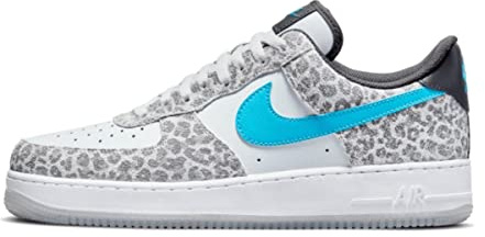 Nike Air Force 1`07 PRM ES - Pure Platinum / Light Blue Fury / Black, schneeweiß, 44 EU
