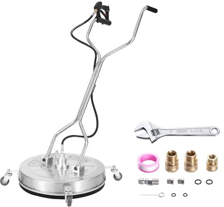 VEVOR Hochdruckreiniger Edelstahl Oberflächenreiniger 14,7L/min Flächenreiniger Hochdruck φ609,6mm Pflasterreinigungsgerät Max.4000 PSI Terrassenreiniger Doppeldüsensystem 25°-Sprühwinkel