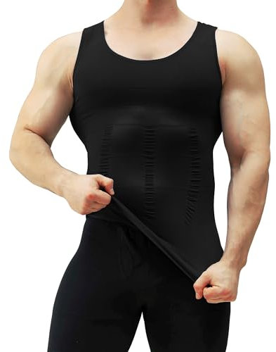 MEETYOO Kompression Tank Top Herren, Shapewear Ärmelloses Muskelshirts Gym Sport Unterhemd Männer T Shirt Bodybuilding Workout Body Shaper Oberteil