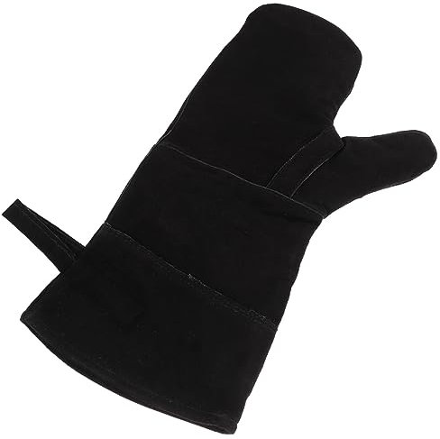 SUPVOX Premium Fire Resistant Bbq Gloves High Temperature Insulation Leather for Grill Oven Fireplace Welding More Comfortable Lining for Flexibility Durability