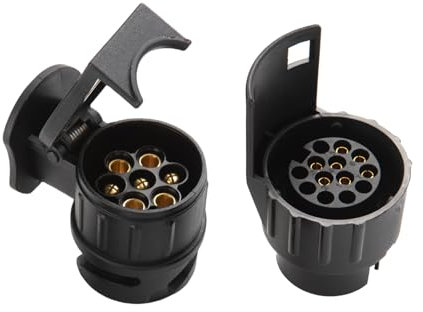 Feuunly 7 vers 13 et 13 vers 7 Broches Adaptateur de Remorque de Prise, 12V Prise Remorque Connecteur Standard Européenne, pour Caravane Camions RV Remorque Connecteurur