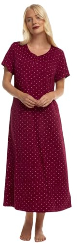 Suzy & Me Ladies Long Plus Size Luxury Soft Touch Jersey Nightshirt (BURGUNDY22-24)