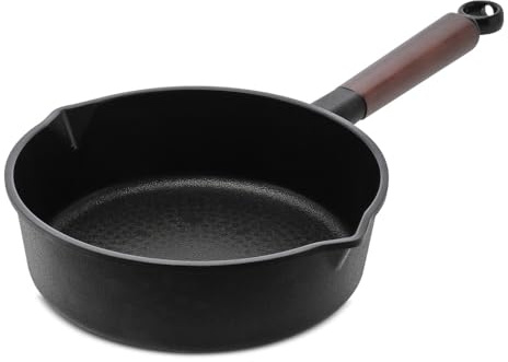 sisem 9 Inch Nonstick Aluminium Casting Deep Frying pan Saute Pan pot skillet,Titanium Scratch Resistant Coated, Compatible with All Stovetops (Gas, Electric & Induction)