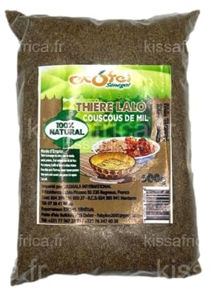 Thiéré Lalo 500g – Couscous de Mil Sénégalais – Céréale Traditionnelle Africaine pour Plats Sahéliens & Cuisine de l'Ouest – 100% Pur