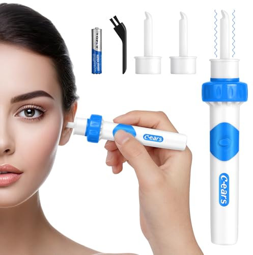 BUTBU Rimuovi la cera dell'orecchia, Pulisci Orecchie Elettrico, Di Cerume, kit di rimozione della cera dell'orecchio, 2 testine di ricambio, per Adulti, Bambini