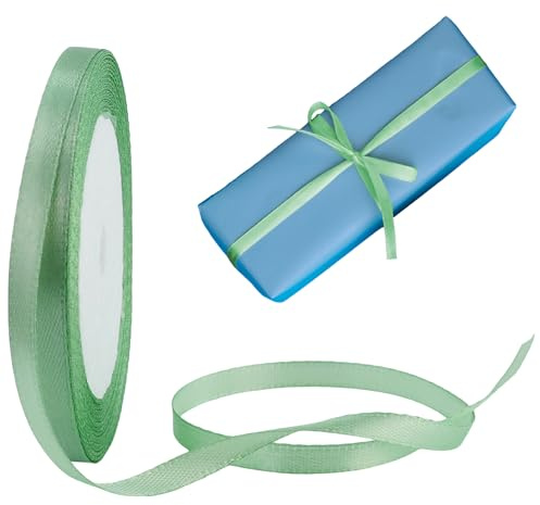 1 Rotoli 23 m Nastro Raso Verde Antico,6 mm larghezza Nastro Decorativo Confezioni Regalo, Nastrini Decorativi in Tessuto,Nastro Pacchi Regalo,per bricolage,celebrazioni