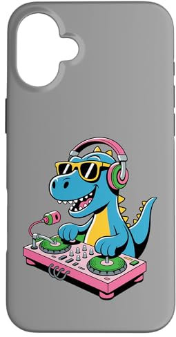Tocadiscos DJ Dino Funny Music Lover Dinosaur Vibes Carcasa para iPhone 16 Plus