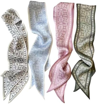 Tkidplw Écharpe en soie pour femme - Ceinture fine - Cravate - Accessoires photo - Foulard skinny - Couleur classique