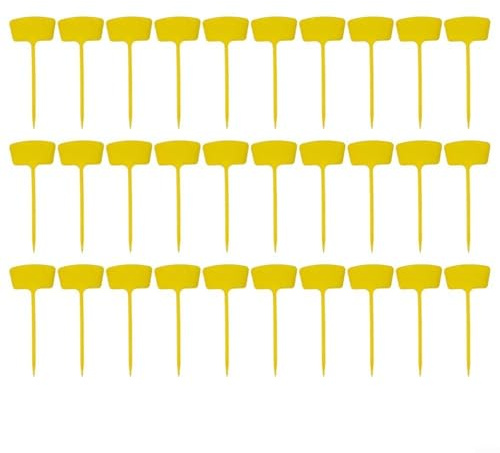 Advokingtap Lot de 30 grandes étiquettes pour plantes de jardin - 36 cm - Pour l'identification des plantes et la décoration extérieure (jaune)
