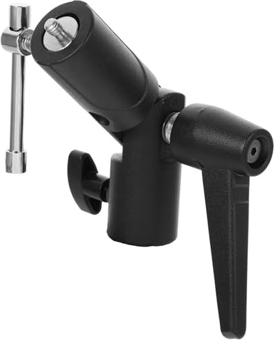 Gatuida Support De Flash en Métal Adaptateur pour Pied D'éclairage H-Type Polyvalent pour Photographie Studio, Utilisation Parapluie Et Trépied, Montage Stable Et Compact, Couleur Métallique Argentée