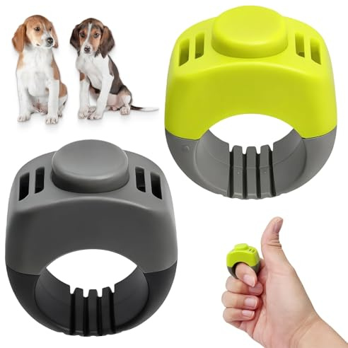 Zynqo Set de 2 Clickers para Adiestramiento Canino (19 Mm/21 Mm), Clickers para Perros, Clicker de Anilla, Ideal para Adiestrar Perros, Gatos Y Caballos.