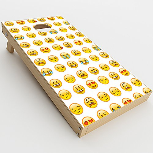 Skin Decal Vinyl Wrap for Cornhole Game Board Bag Toss (2xpcs.) Skins Stickers Cover/Emoji Collage