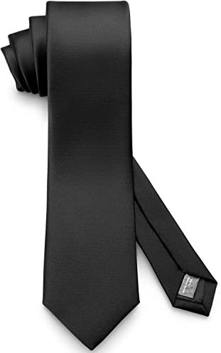 ADAMANT®️ Trauerkrawatte, 100% REINE SEIDE, diskrete Trauerkleidung, fein und dezent für Beerdigungen - hochwertige Einlage, Markenware (Schwarz)