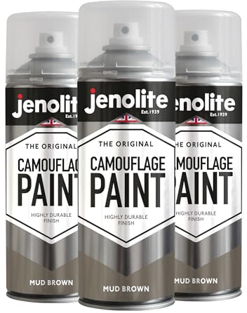JENOLITE Vernice Mimetica | MARRONE CON FANGO MILITARE | Ideale per modellismo, paintball, softair veicoli militari | 3 x 400 ml (RAL 8027)