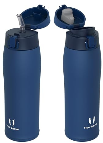 Sparrow Vattenflaska 750ml - Isolerad Termosflaska med Sugrör