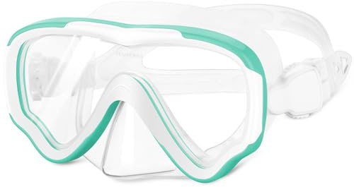 flintronic 1PCS Mascara Buceo Niños, Gafas Buceo Niño, Fun Set de Snorkel, Máscara de Buceo, Anti-Fugas Mascara Snorkel con Tapa de Nariz, Vidrio Templado Gafas de Natación Niños, para 4-15 Años