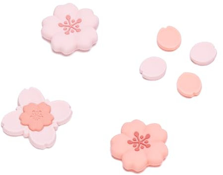 GeekShare ABXY Lot de Capuchons en Silicone pour Boutons de Joystick en Forme de Croix compatibles avec Switch/OLED Joy Con – Sakura