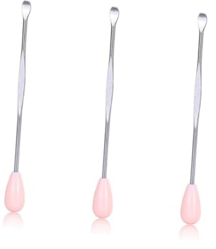 FRCOLOR 3 Piezas Orejeras De Acero Inoxidable Empuñadura De Cerumen Hisopo Limpiador De Oídos Hisopo De Limpieza De Oídos Hisopo De Eliminación De Cera Del Oído Extractores De Orejas Rosa