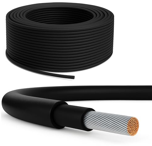 Premium X Câble Solaire 50m 6mm² Câble Photovoltaïque H1Z2Z2-K 1500 V - Résistant aux UV - PV Câble de Installation Connexion Solaire pour Panneaux Solaires - Onduleurs & Régulateurs de Charge