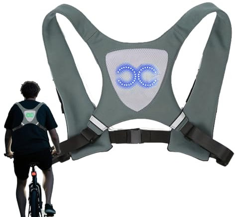 Giubbotto Luminoso da Corsa,Gilet Rifrangente da Corsa con Luci RGB | Equipaggiamento di Sicurezza Regolabile Impermeabile per Ciclismo adatto a Donne Uomini Adulti e Bambini per Runner Jogging e
