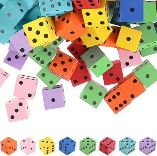 32 Pezzi Cubi Morbidi Bambini, Colori Cubo di Schiuma, Giocattolo Educativo, 2 cm Gommapiuma, Asilo, Scuola Materna, Regali per la Festa della Mamma, Altre Festività