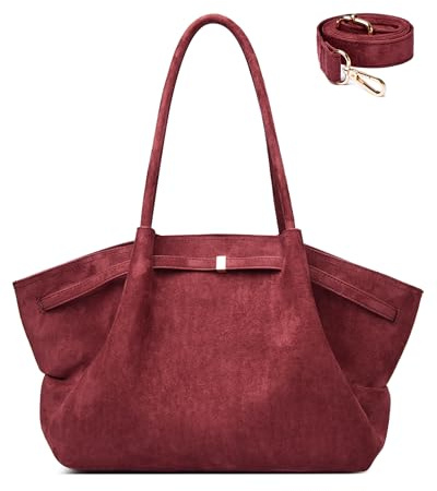 Makukke Damen Handtasche Shopper Groß in Faux Wildleder | 3-in-1 Schultertasche & Hobo Bag – Elegante Tote Bag für Uni, Büro & Alltag