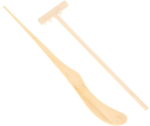 Beavorty Accessoire Jardin en Bois pour Zen Garden, Ornement de Râteau Mini, Outil pour Table à Sable, Soulage Le Stress et Calme l'esprit, Décor de Bureau ou Cabinet