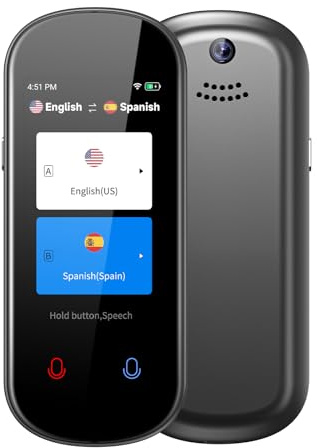 Language Translator Device, 150 Language Real-Time Voice Translator Upgraded ChatGpt AI Translator Voice/Text/Photo Online Offline Translator Portable Two-Way Translation for Travel Business Learning
