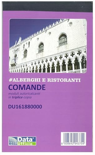 As Global 40 Blocchi Comande Autoricalcanti Triplice Copia per Ristoranti e Bar – Moduli Ordini Camerieri con Fogli Staccabili Numerati – Blocchi Comande Ristorazione per Pizzerie, Pub, Alberghi