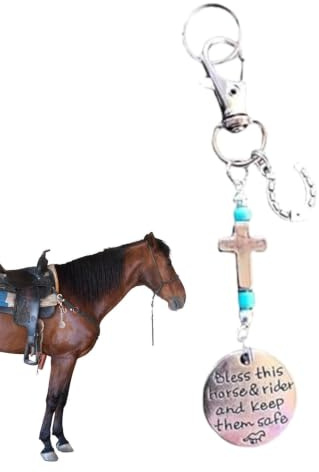 Sadelrep nyckelring, sadel och träns berlockklämma Alloy Western Sadel