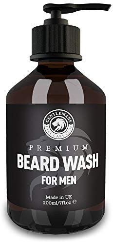 Gentlemans Face Care Club Beard Shampoo - Vegan Friendly Beard Wash & Conditioner For Men - Gently Nourish + Boost Growth With 200ml Organic Beard Softener For Men