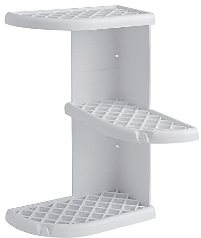 Gedy Bianco, G-Oscar Doccia angolare, Colore, Dimensioni 37,3X23X23 CM Peso 0,356 kg, mensola Bagno in Resina, Finitura, Anni di Garanzia 2, Design R&S termoplastiche, 23x23x37,3