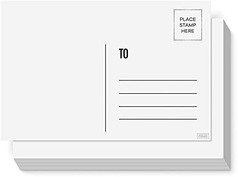 Sweetzer & Orange Blank Postcards for Mailing. 60 White 4x6 Blank Post Cards, Blank Mailable Postcards Set. Make Your Own Printable Postcards. 300gsm Postcard Paper Cardstock, Bulk Post Card Pack.