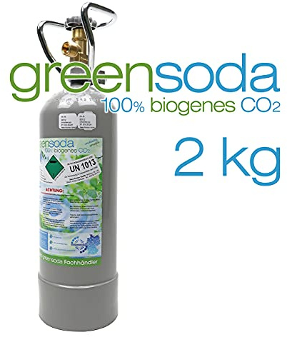 2 kg CO2 Flasche Kohlensäure (Lebensmittel E290) Mehrweg-Gasflasche gefüllt mit 2.000 g CO2 für Getränkesysteme, Aquaristik, Zapfanlagen NEU VOLL