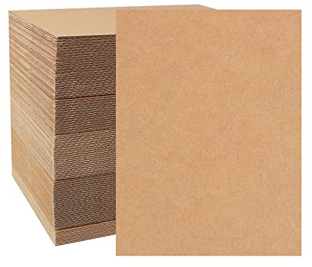 zmybcpack 200 Pack Corrugated Cardboard Sheets 5x7 inch, Corrugated Cardboard Filler Insert Sheet Pads for Packing, Mailing, Crafts