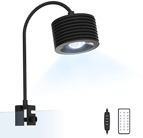 Lominie Éclairage LED à pince pour aquarium récifal, idéal pour les coraux et les plantes aquatiques. compatible avec les aquariums récifaux de 15 à 38 cm (16 W, eau de mer)