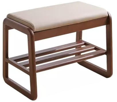 Small Ottoman Foot Rest Shoe Bench Wooden Shoe Changing Stool Home Entry Shoe Stool Low Stool Soft Bag Stool Shoe Cabinet Porch Shoe Rack Into The Door Shoe Storage Bench Footstool (Color : A, Size