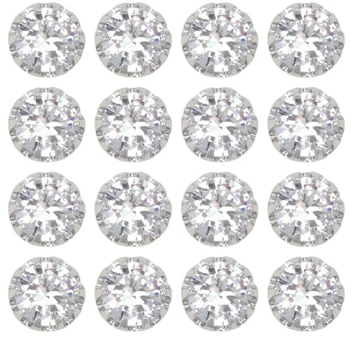 DELORIGIN 16 Stück Strassknöpfe Nähknopf Mit Schaft buttons Messing Klare Zirkonia Manschettenknöpfe Kristalle Glasknöpfe Mit Diamant Zum Nähen von Kleidung hemdknöpfe dirndl knöpfe