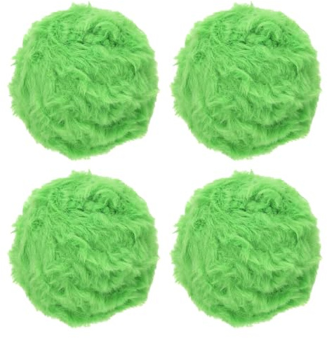 PATIKIL 35yds Faux Fur Yarn, 4 Skeins 0.4 OD 50g Soft Fuzzy Yarn Crochet Fluffy Chunky Polyester Plush Fur for Crocheting and Hand Knitting Shawls Hat Blanket Rug, Grass Green