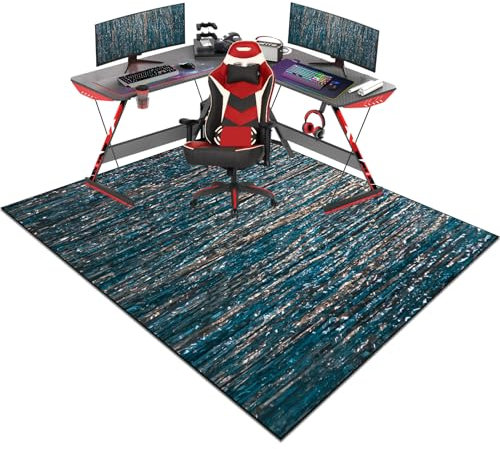 Tappeto antiscivolo per sedia da ufficio, 140 x 200 cm, protezione per sedia da gaming e da ufficio per sedia a rotelle, pavimento in legno duro, con protezione a pelo corto