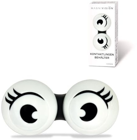 Magnivision Contenitore per lenti a contatto con marcatura sinistra e destra, design moderno, contenitore per lenti a contatto per la conservazione igienica di lenti a contatto rigide e morbide