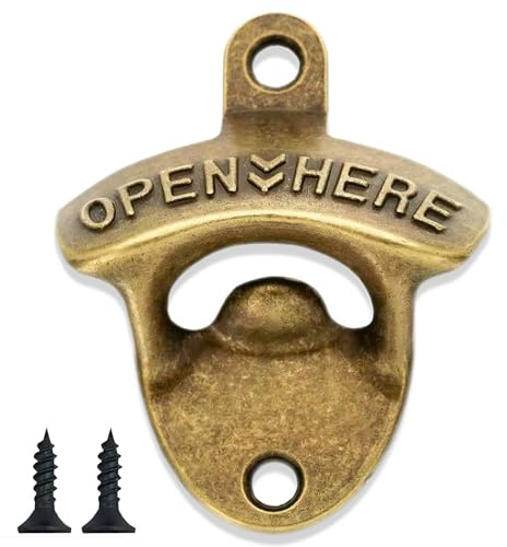 Vintage Wall Mounted Bottle Opener, Zinc Alloy Beer Botle Opener, Retro Style Wall Mounted BottleOpeners for Home, Bar, Kitchens.Restaurant, Vintage Rustic Bar