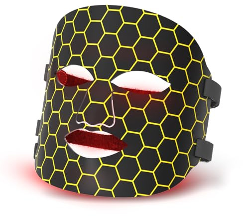 flowlamp 7 färger LED-röd ljusmask, röd ljusmask för ansiktet, silikonmask för hemmabruk och ta med