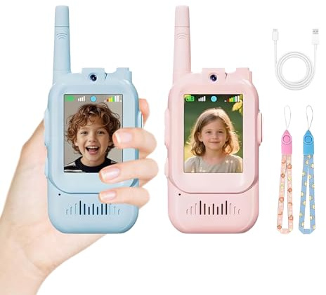 Talkie-walkie vidéo pour Modes vocaux Amusants Interphone Jeu de Jardin en Plein air Interphone sans Fil Transmission Claire Interaction Parent-Enfant pour garçons Filles