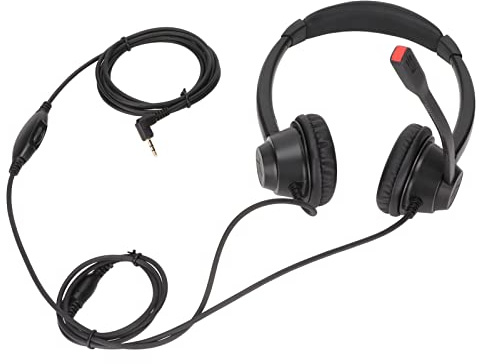 Spryflower H390D - Cuffia Business da 2,5 VA 2,5 mm, cuffia da ufficio binaurale con cavo con microfono HD, microfono con cancellazione del rumore per chiamate chiare, archetto regolabile e