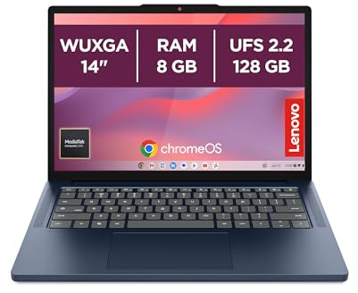 Lenovo Chromebook 14 Notebook IPS WUXGA (1920x1200), 128GB SSD, 8GB RAM, Wi-Fi6E, ChromeOS, MediaTek Kompanio 540 - Laptop Leggero per Studio, Streaming e Uso Quotidiano