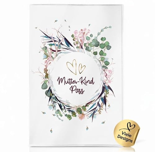 Only for Austria - Mother-Child Pass Cover for the Austrian Maternity Log | Made in Germany | High-Quality Cover on Request (Flower Party, Mother-Child Passport Austria)