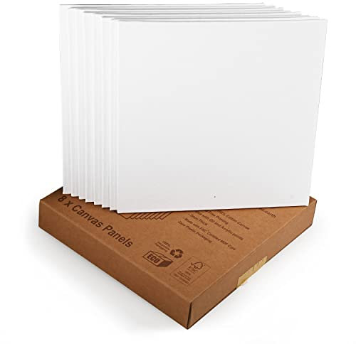 20cm x 20cm ArtGeo FSC Panneau de toile de 3 mm, paquet de 8, Emballage 100% sans plastique