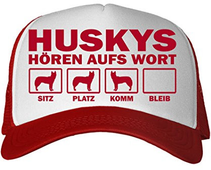siviwonder Cap MESH - Husky Schlittenhund Siberian USA Sibirien Sled - HÖREN aufs Wort - Baumwoll Trucker red
